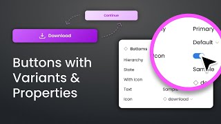 How to use Variants amp Properties for your buttons Figma 2022 [upl. by Ellecrag]