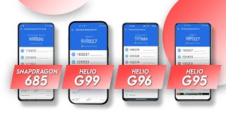 Snapdragon 685 Vs Helio G99 Vs Helio G96 Vs Helio G95  Antutu Score amp Specification [upl. by God]