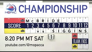 2024 MoPac Club Playdowns – Mens Championship – McBride vs Siggins [upl. by Evetta520]