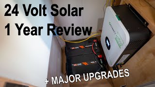 OFF GRID SOLAR 24 Volt 1 Year Review  UPGRADES w LiTime Lithium Battery [upl. by Monti]