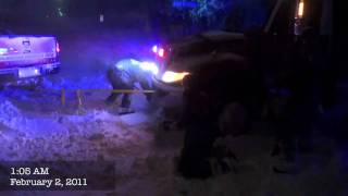 Rescue Squad Ambulance Stuck in Snow During Ground Hog Day Blizzard 2011 [upl. by Ydniw]