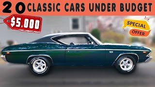 Rare Garage Finds 20 Cheap Classic Cars for Sale Today [upl. by Angeline922]