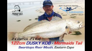 2 BIG Kob amp 2 Big Garrick Swartkops River  Mermaids Tail Soft Plastics amp Bucktail [upl. by Twelve157]