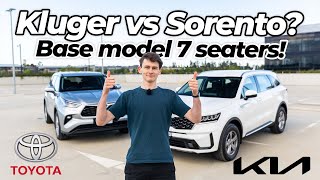 Kia Sorento vs Toyota Kluger 2022 comparison review  V6 threerow family SUVs battle  Chasing Cars [upl. by Anytsyrk]