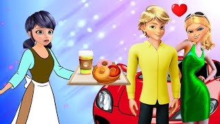 Miraculous Ladybug amp Cat Noir Marinette amp Adrien Modern Cinderella Waitress Animation ladybug [upl. by Sigrid]