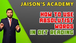 How to use absolutist words in OET reading [upl. by Vasquez]