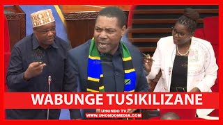 MWIGULU ASHAMBULIWA BUNGENI WABUNGE WAMVAA VIKALI quotPESA ZIMEENDA WAPIquotSPIKA AMPIGA MASWALI MAGUMU [upl. by Dnalyag]