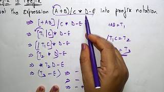 Infix to Prefix conversion  Examples  Data Structures  Lec16  Bhanu Priya [upl. by Clerissa]