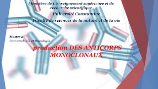 production DES ANTICORPS MONOCLONAUX [upl. by Wheaton]