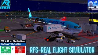 RFS–Real Flight Simulator–Bangkok–To–Seoul–Full Flight–B777300ER–Korean Air–Real Route boing777 [upl. by Nahgrom]