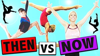 TRYING GYMNASTICS THEN VS NOW  Rebecca Zamolo [upl. by Cirda]