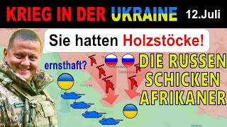 12JULI VIDEOAUFNAHME  AFRIKANISCHER SOLDAT KÄMPFT MIT HOLZSTOCK gegen Ukrainer  UkraineKrieg [upl. by Skilken]