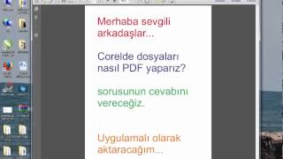 corelde sayfayı pdf yapma nasıl olur [upl. by Aiz]