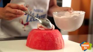 🍉 Pastel de sandia  Recetas La lechera [upl. by Oilerua]