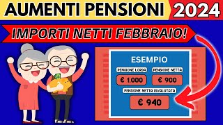 ✅AUMENTI PENSIONI FEBBRAIO 2024👉NUOVA TABELLA INPS❗👉IMPORTI NETTI💰 [upl. by Preciosa]