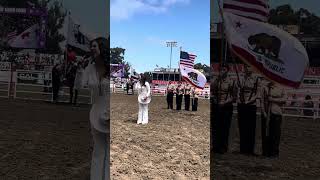 Arlene Rose sings National Anthem in California Rodeo Salinas [upl. by Nino]