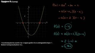 8  Finne funksjon ut fra graftegning  1T Eksamen Høst 2016  Del 1 [upl. by Elletsirhc]