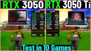 RTX 3050 vs 3050 Ti  Laptops Test in 10 Games  Tech MK [upl. by Faun]