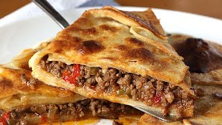 SIN MASA Empanada de carne hecha con tortillas de trigo Más fácil imposible [upl. by Mallissa]