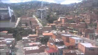 A ride in the Cable Car of Medellin Colombia  Full trip  Teleférico Medellin  Téléphérique [upl. by Hagan]