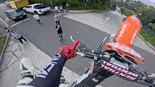 Dirt Bike vs Los Angeles Steepest Street [upl. by Aufmann]