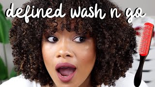 updated BEST wash n go product combo  using the denman brush on natural hair [upl. by Stortz385]