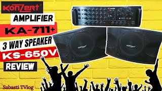 KONZERT AMPLIFIER KA711 AND 3 WAY SPEAKER KS650V  UNBOX AND REVIEW [upl. by Chandra]