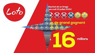 Tirage du Loto  mercredi 10 juillet 2024 [upl. by Garceau]