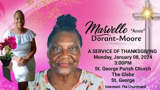 A Service of Thanksgiving for the Life of Marvelle DorantMoore [upl. by Eisnil]