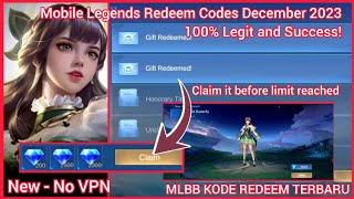 Mobile Legends Redeem Codes December 25 2023 Merry Christmas Get this New Reward gift MLBB codes [upl. by Nemrac413]