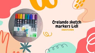 6 Swatchen  Crelando Sketch Markers Lidl [upl. by Nnylorac]