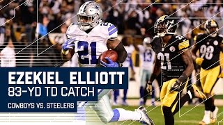 Ezekiel Elliott Goes 83 Yards for the TD  Cowboys vs Steelers  NFL [upl. by Attelrahs]