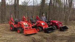 The Sub Compact Tractor Challenge  Mahindra Emax vs BX Kubota vs Kioti CS2210 [upl. by Hynes]