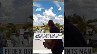 FedEx worker confronts wouldbe thief during delivery captured in Ring video [upl. by Nosnaj699]