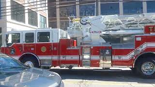 Terryville Tower 1 and Prospect Fire Department Ford Expidition Leaving The 140th CT State Parade [upl. by Munmro968]