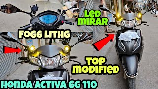 Honda activa 110 6g modified  Honda activa 110  Activa 110 6g HJG Fogg lights [upl. by Aharon169]