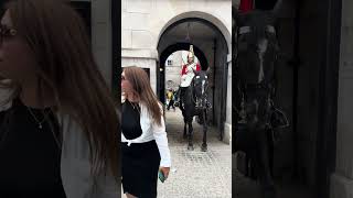 Horse reacts when tourist put her hand out toward the horse 🐴 [upl. by Arihat]