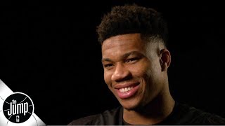 Giannis Antetokounmpo exclusive interview on MVPcaliber season Anthony Davis trade saga  The Jump [upl. by Narcis390]