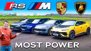 BMW X5M v Urus Performante v Cayenne Turbo GT v RSQ8 Power amp Weight SHOWDOWN [upl. by Ornie]