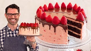 The MOST AMAZING Chocolate Strawberry Cake Recipe Ever [upl. by Rudie]