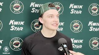 Caedan Bankier Interview  Iowa Wild Training Camp 2425 [upl. by Nodnil]