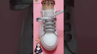 Fashion crisscross lacing yours sneakers Tie tips easy shoelacing style tips shorts [upl. by Hayden]