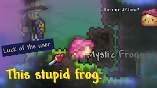 Hunt for Mystic Frog in Terraria for a Town Slime ─ its not that difficult really [upl. by Anyrtak]