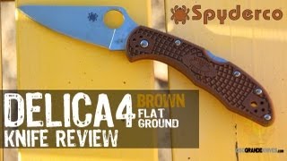 Spyderco Delica Flat Ground Brown C11FPBN Knife Review  OsoGrandeKnives [upl. by Rempe]