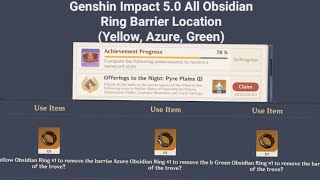 Genshin Impact 50  All Obsidian Ring Barrier Location Yellow Azure Green [upl. by Patricia525]