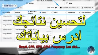 شرح بسيط لكيفية دراسة مؤشرات الآداء الرئيسية لإعلان على فايسبوك ادس [upl. by Ettenowtna]