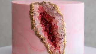 HOW TO QUICK AND EASY GEODE CAKE [upl. by Asirram]