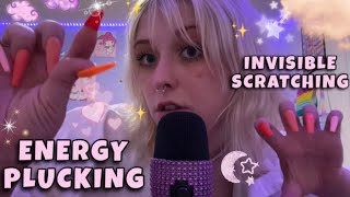 ASMR Plucking Your Negative Energy  Invisible Scratching Positive Affirmations Mouth Sounds✨👄💗 [upl. by Yelnet]