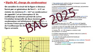 Dipôle RC correction exercice N°1 BAC SCIENTIFIQUE [upl. by Devon]