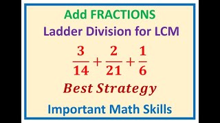 Add Three Fractions with Different Denominators LCM [upl. by Noirod]